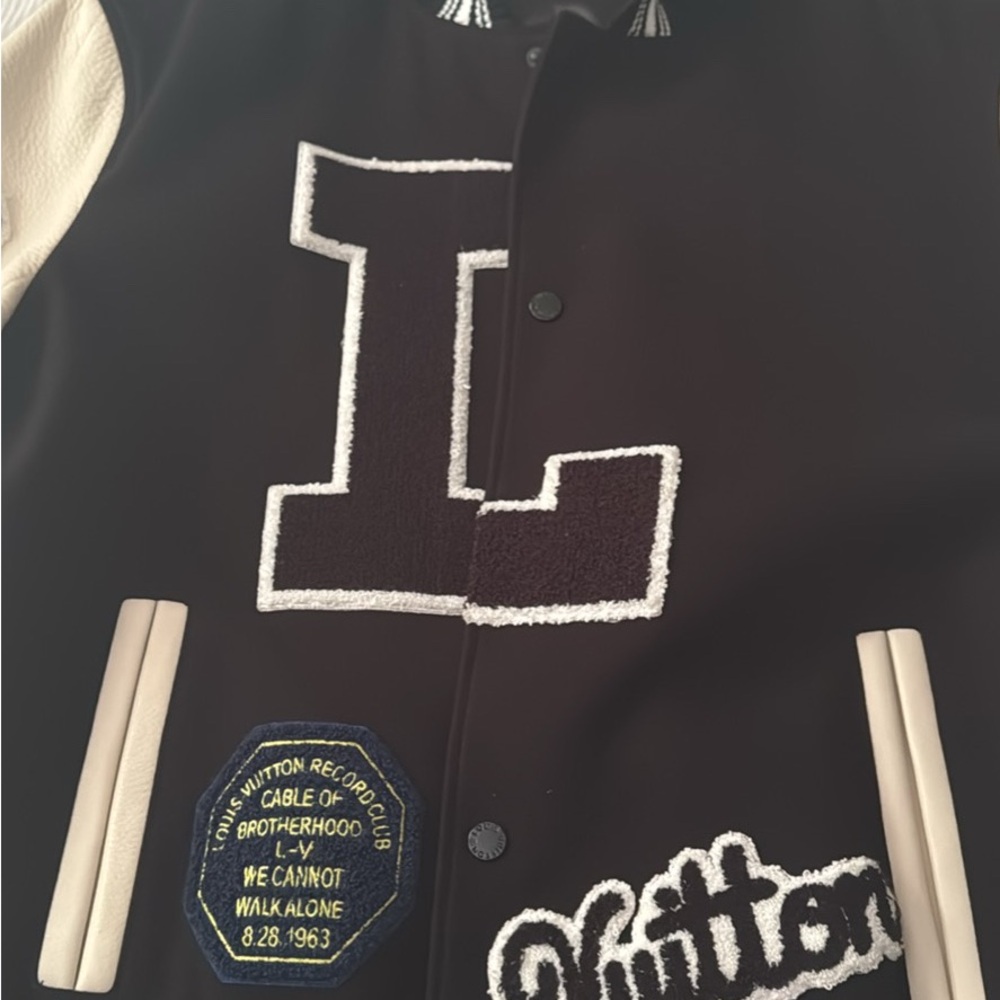 Louis Vuitton Black and White Varsity Jacket